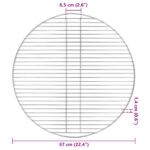 vidaXL BBQ grilovacia rošt Strieborná Ø57 cm nerezová oceľ – Obrázok 6