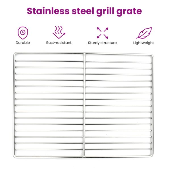 42008310_4.jpg vidaXL BBQ Gril Mriežka Obdĺžniková 40x30 cm z Nerezovej Ocele – Obrázok 4
