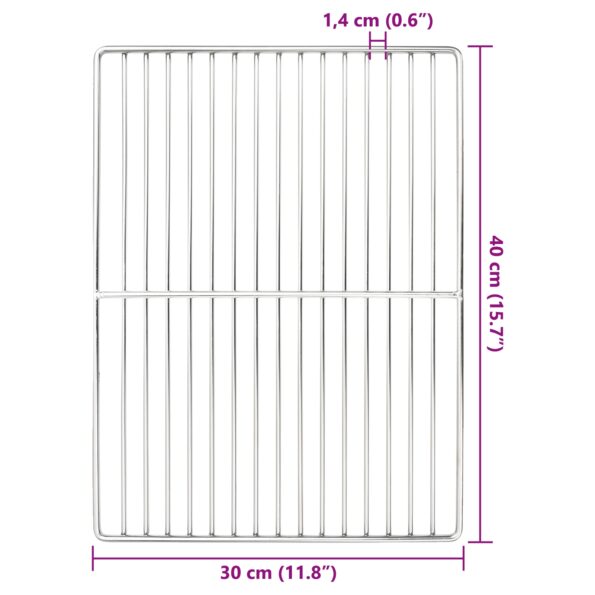 42008310_9.jpg vidaXL BBQ Gril Mriežka Obdĺžniková 40x30 cm z Nerezovej Ocele – Obrázok 9
