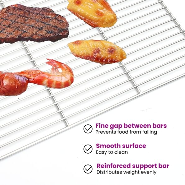 vidaXL Rošt na gril s rukoväťami obdĺžnikový 60x40 cm z nehrdzavejúcej ocele – Obrázok 5