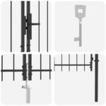 vidaXL Záhradná brána so špicatým vrcholom sivá 125x300 cm oceľ – Obrázok 6