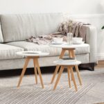 vidaXL Sada konferenčných stolíkov z masívneho dreva, orech a drevotriesky