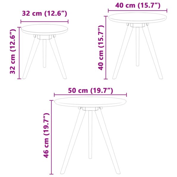 vidaXL Sada konferenčných stolíkov z masívneho dreva, orech a drevotriesky – Obrázok 11