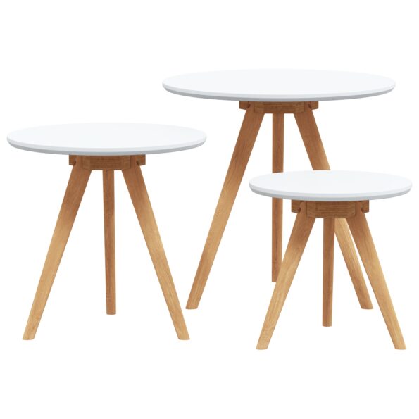 vidaXL Sada konferenčných stolíkov z masívneho dreva, orech a drevotriesky – Obrázok 2