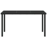 vidaXL Záhradný stôl Čierny 140x80x73 cm Temperované sklo – Obrázok 5