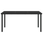 vidaXL Záhradný stôl čierny 160x80x73 cm tvrdené sklo – Obrázok 5