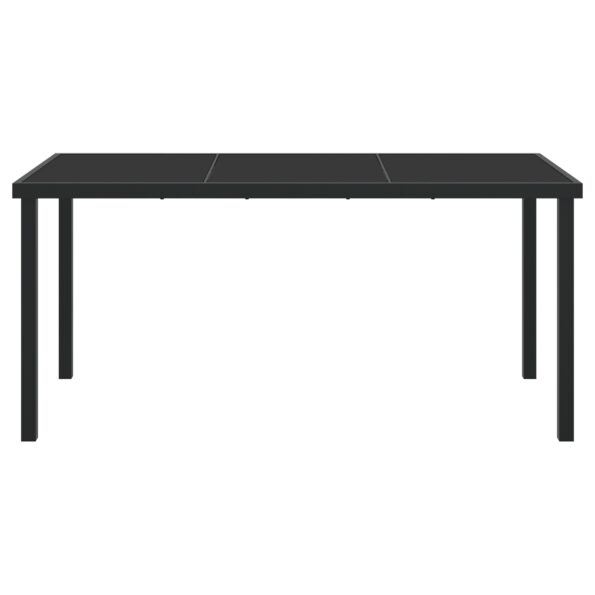 vidaXL Záhradný stôl čierny 160x80x73 cm tvrdené sklo – Obrázok 5