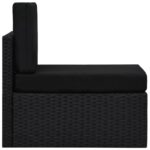 vidaXL Sektorová stredová pohovka čierna polyratanová – Obrázok 3