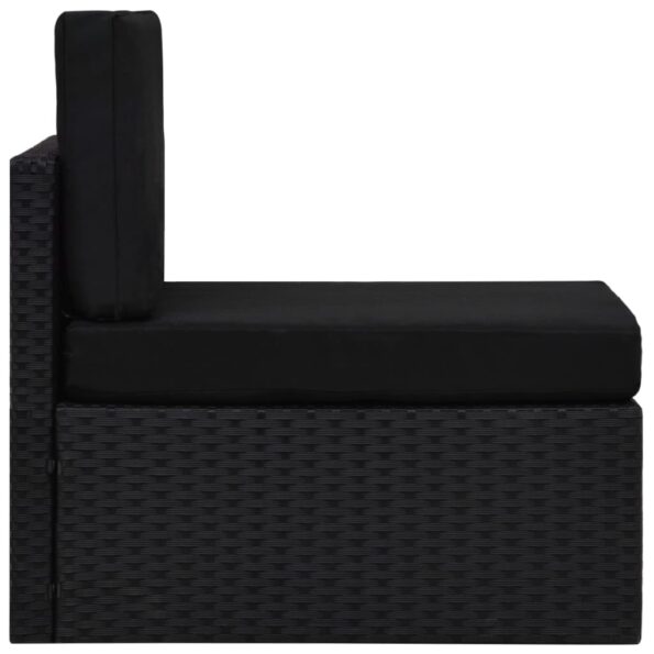 vidaXL Sektorová stredová pohovka čierna polyratanová – Obrázok 3