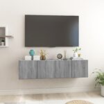 vidaXL Závesné TV skrinky sivý sonoma 2ks 60x30x30 cm spracované drevo