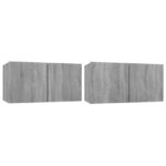 vidaXL Závesné TV skrinky sivý sonoma 2ks 60x30x30 cm spracované drevo – Obrázok 2