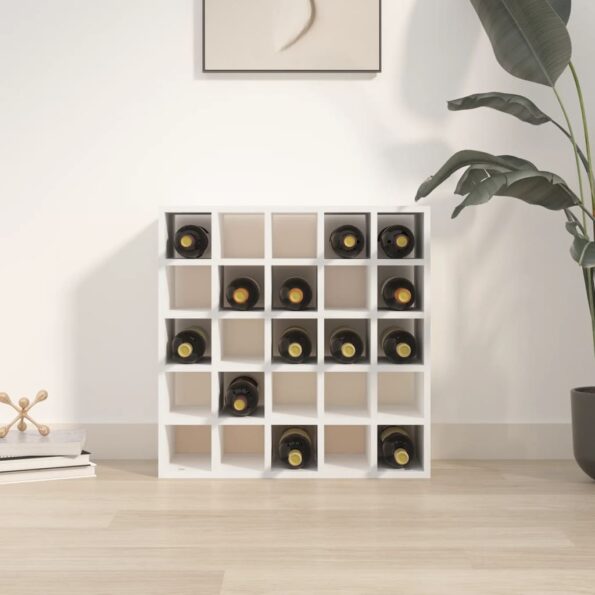 VidaXL Skrinka na víno biela 56x25x56 cm masívna borovica – Obrázok 3