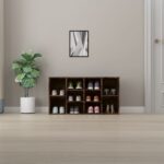 vidaXL Lavica na topánky dymový dub 103x30x54,5 cm spracované drevo – Obrázok 3