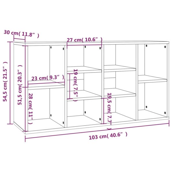 826369_8.jpg vidaXL Lavica na topánky dymový dub 103x30x54,5 cm spracované drevo – Obrázok 8