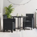 vidaXL Záhradné stoličky s vankúšmi 2 ks Antracitová Poly Rattan