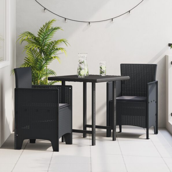 847451_1.jpg vidaXL Záhradné stoličky s vankúšmi 2 ks Antracitová Poly Rattan – Obrázok 1