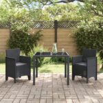 vidaXL Záhradné stoličky s vankúšmi 2 ks Antracitová Poly Rattan – Obrázok 3