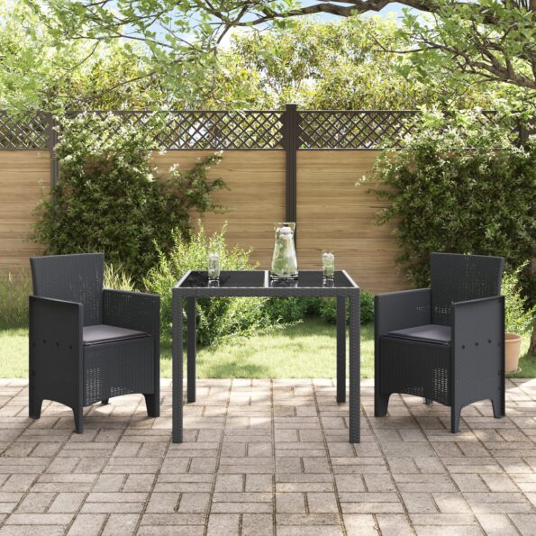 847451_3.jpg vidaXL Záhradné stoličky s vankúšmi 2 ks Antracitová Poly Rattan – Obrázok 3