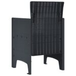vidaXL Záhradné stoličky s vankúšmi 2 ks Antracitová Poly Rattan – Obrázok 5