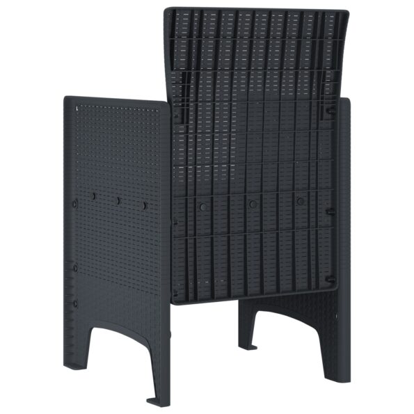 847451_5.jpg vidaXL Záhradné stoličky s vankúšmi 2 ks Antracitová Poly Rattan – Obrázok 5