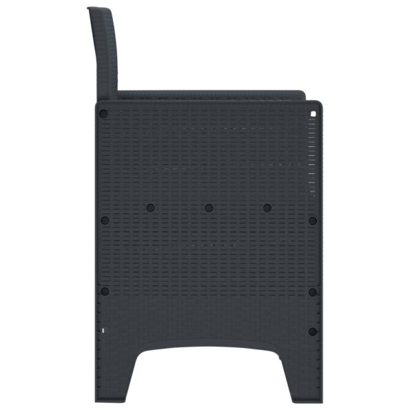 847451_7.jpg vidaXL Záhradné stoličky s vankúšmi 2 ks Antracitová Poly Rattan – Obrázok 7