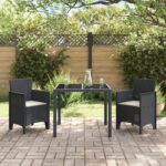 vidaXL Záhradné stoličky s vankúšmi 2 ks Antracitový Poly Ratan – Obrázok 3