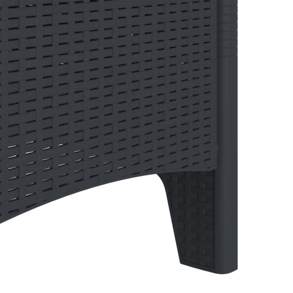 vidaXL Záhradné stoličky s vankúšmi 2 ks Antracitový Poly Ratan – Obrázok 8