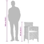 Záhradné stoličky vidaXL s vankúšmi Sada 2 Hnedá, Taupe Plast, Polyester – Obrázok 11