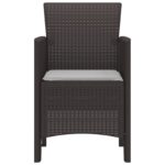 vidaXL Záhradná stolička Set 2 Hnedá Ratan Štandard Trvácna – Obrázok 6