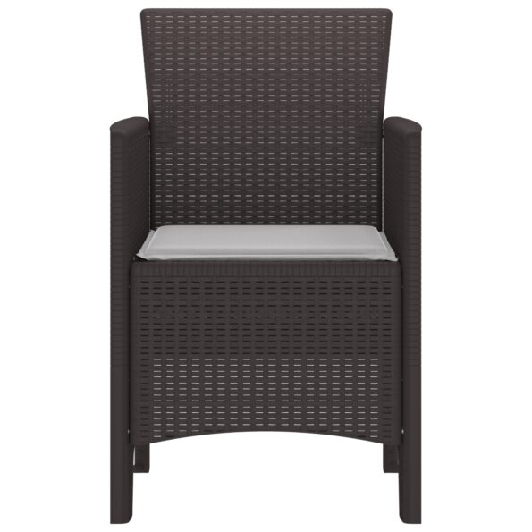 vidaXL Záhradná stolička Set 2 Hnedá Ratan Štandard Trvácna – Obrázok 6