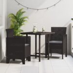 vidaXL Záhradná stolička 2 pcs Hnedá 53 x 49 x 85 cm Polypropylén