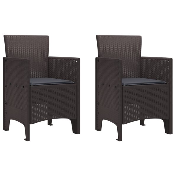 vidaXL Záhradná stolička 2 pcs Hnedá 53 x 49 x 85 cm Polypropylén – Obrázok 2