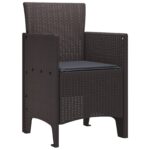 vidaXL Záhradná stolička 2 pcs Hnedá 53 x 49 x 85 cm Polypropylén – Obrázok 4