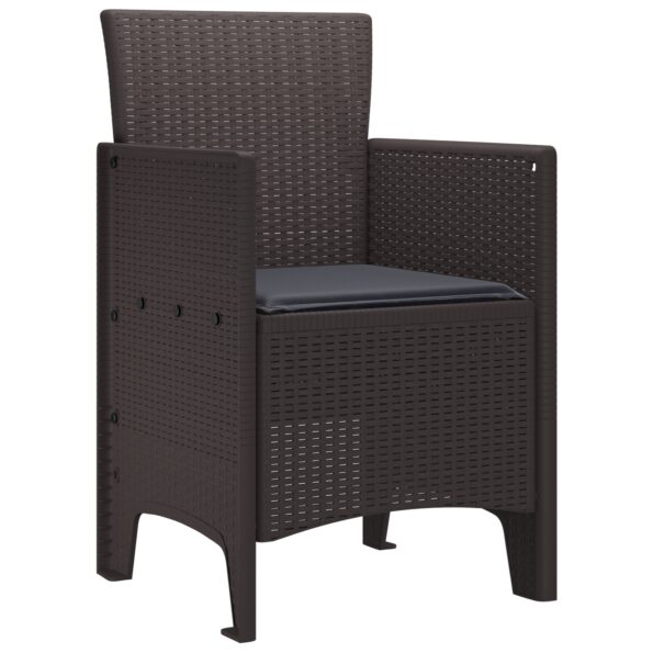 vidaXL Záhradná stolička 2 pcs Hnedá 53 x 49 x 85 cm Polypropylén – Obrázok 4