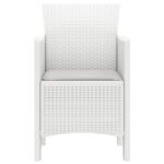 vidaXL Záhradné stoličky so vankúšmi 2 ks Biela Polyratan – Obrázok 6