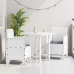 vidaXL Záhradné stoličky s vankúšmi 2 ks Biele Poly Rattan