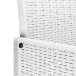 vidaXL Záhradné stoličky s vankúšmi 2 ks Biele Poly Rattan – Obrázok 9