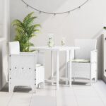 vidaXL Záhradná stolička 2 pcs Biela 53 x 49 x 85 cm Polypropylén
