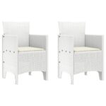 vidaXL Záhradná stolička 2 pcs Biela 53 x 49 x 85 cm Polypropylén – Obrázok 2