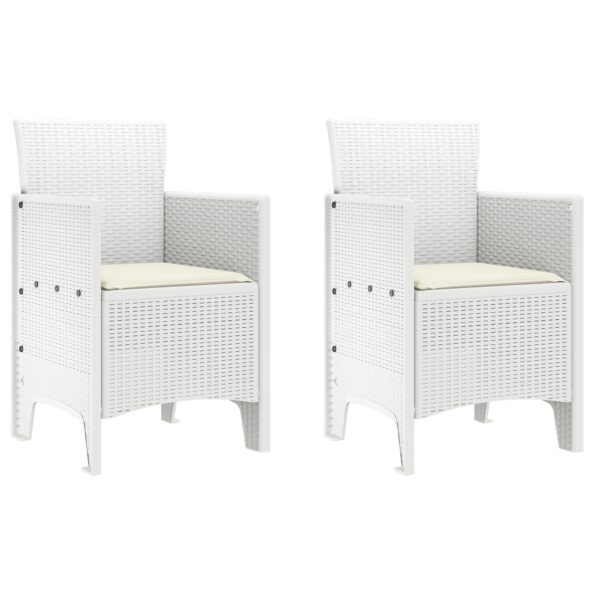 vidaXL Záhradná stolička 2 pcs Biela 53 x 49 x 85 cm Polypropylén – Obrázok 2