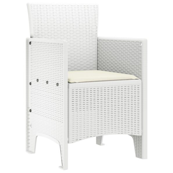 vidaXL Záhradná stolička 2 pcs Biela 53 x 49 x 85 cm Polypropylén – Obrázok 4