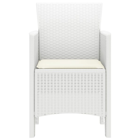 vidaXL Záhradná stolička 2 pcs Biela 53 x 49 x 85 cm Polypropylén – Obrázok 5