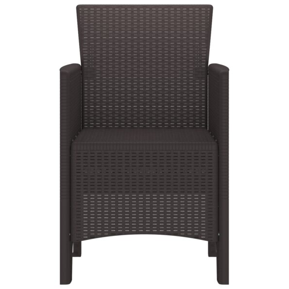 vidaXL Záhradné kreslá 4 ks Hnedá Poly Rattan – Obrázok 5