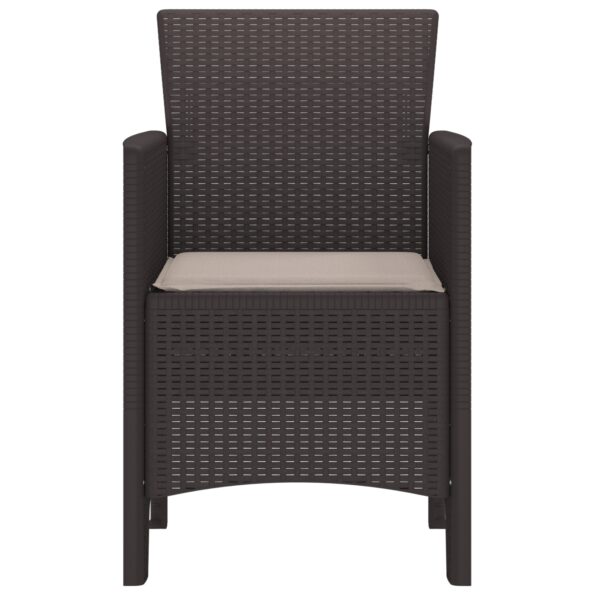 vidaXL Záhradná stolička 4 pcs Hnedá 53 x 49 x 85 cm Polypropylén – Obrázok 5
