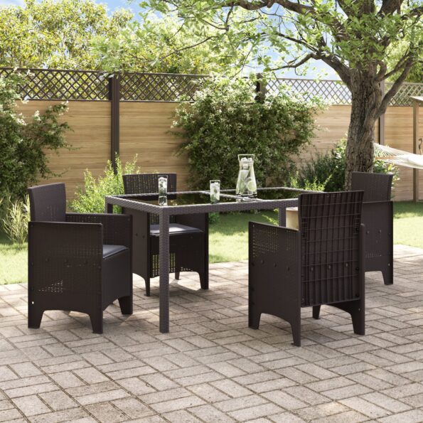 vidaXL Záhradná stolička 4 pcs Hnedá 53 x 49 x 85 cm Polypropylén – Obrázok 3