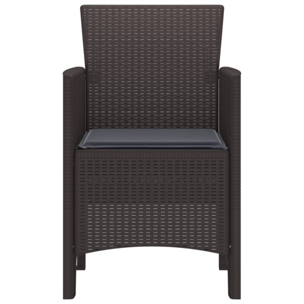 vidaXL Záhradná stolička 4 pcs Hnedá 53 x 49 x 85 cm Polypropylén – Obrázok 5