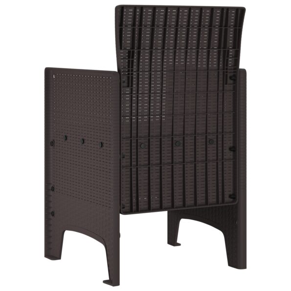 vidaXL Záhradná stolička 4 pcs Hnedá 53 x 49 x 85 cm Polypropylén – Obrázok 7