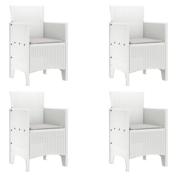 vidaXL Záhradná stolička 4 pcs Biela 53 x 49 x 85 cm Polypropylén – Obrázok 2