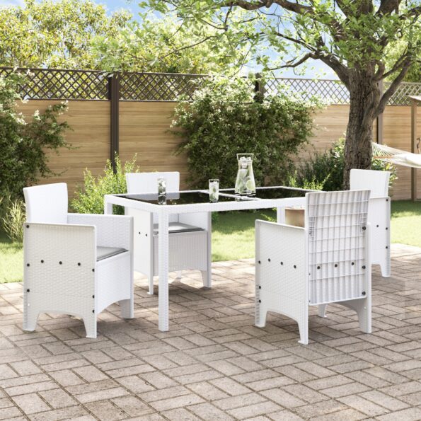 vidaXL Záhradná stolička 4 pcs Biela 53 x 49 x 85 cm Polypropylén – Obrázok 3
