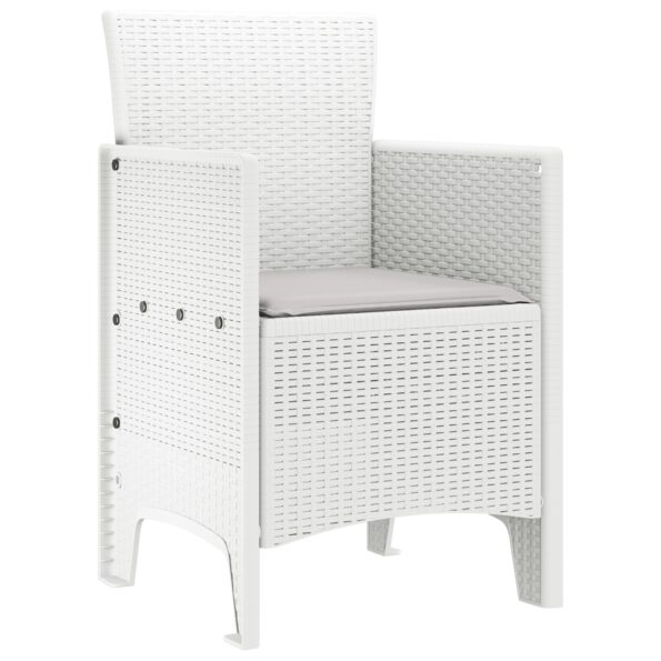 vidaXL Záhradná stolička 4 pcs Biela 53 x 49 x 85 cm Polypropylén – Obrázok 4